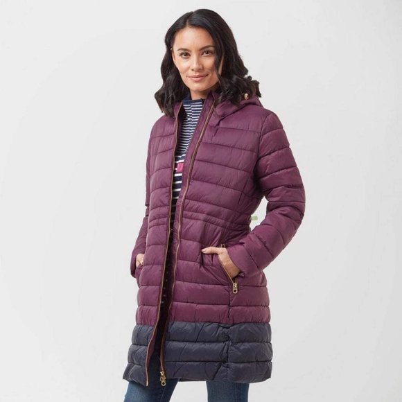 Joules Jackets & Blazers - Joules Quilted Heathcote Puffer Burgundy Size 6